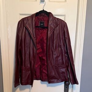 JLC NY Leather Deep Red Women's Jacket